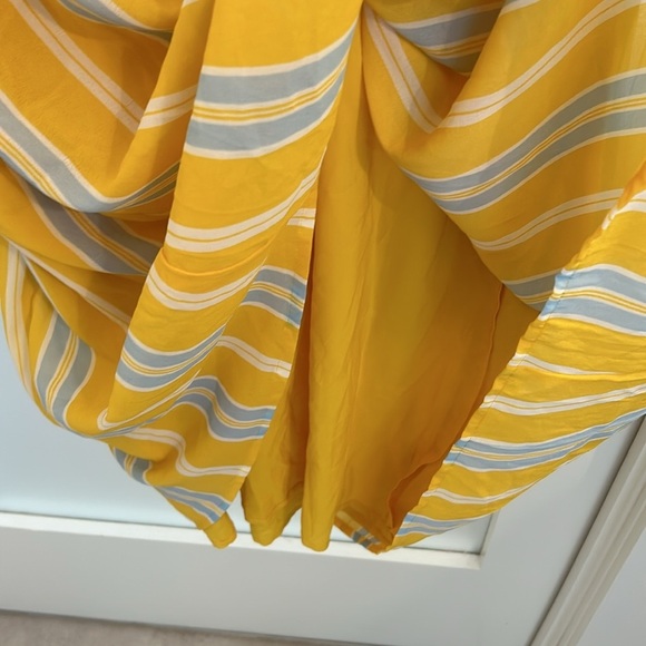 Ann Taylor Stripe Smocked Waist Maxi Dress Yellow Sleeveless Large Petite - Picture 6 of 8